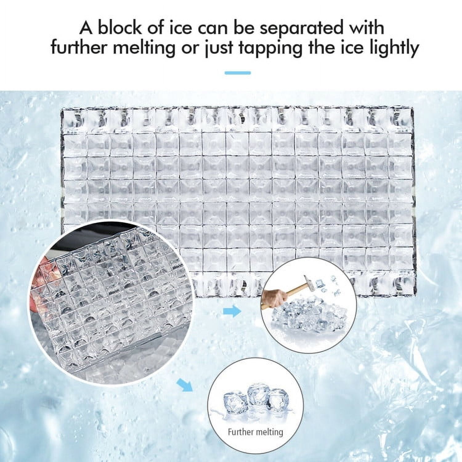 Canddidliike Portable Built-In Stainless Steel Commercial Ice Maker, Freestanding Ice Maker, Ideal Ice Maker for Home Office Bar Parties