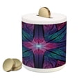 thumbnail image 1 of Fractal Piggy Bank, Psychedelic Colorful Symmetrical Stained Glass Vibrant Design, Ceramic Coin Bank Money Box for Cash Saving, 3.6" X 3.2", Plum Indigo, by Ambesonne, 1 of 4