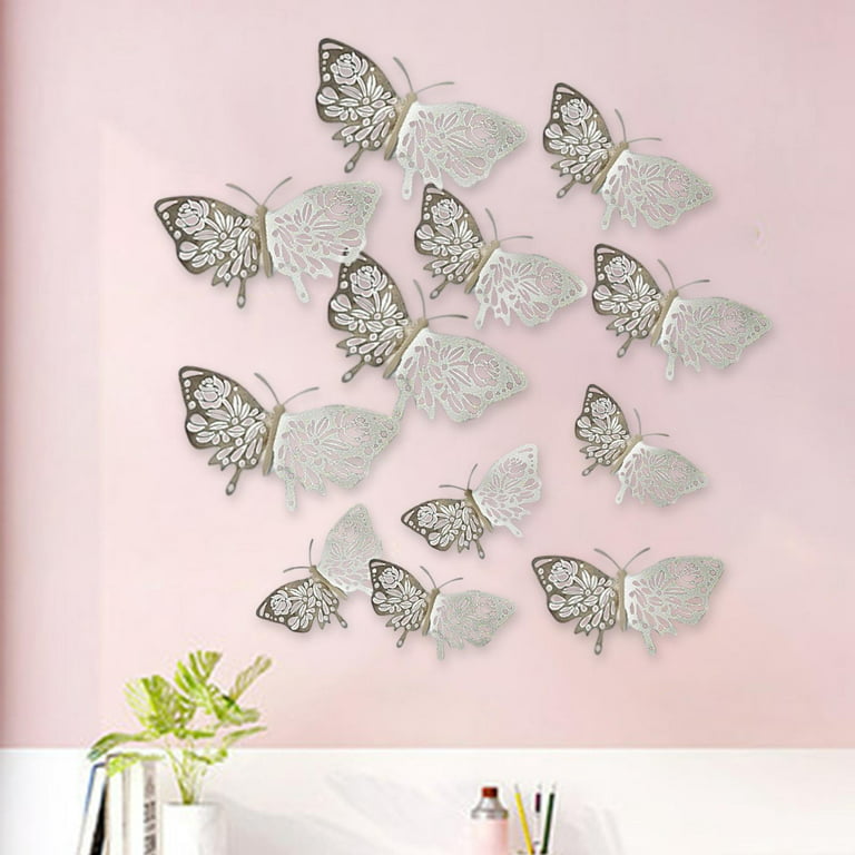 12pcs Random 3D Butterfly Stickers and 1 Pack Wall Decals Room