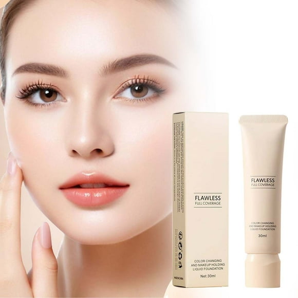 Herunwer Color Changing Mature Skin Foundation Makeup, Flawless Full Coverage Foundation, Color Correcting Perfect Concealer Foundation, Long Lasting Waterproof Moisturizing Foundation