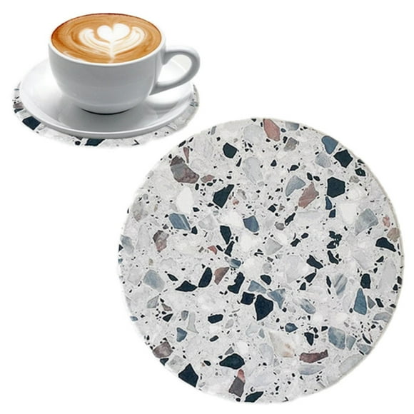 Placemat Kitchen Mat Colorful Terrazzo Tile Drink Stone Texture Chaotic Dots Modern Artistic Style Home Decor Diatomite Heat Diatomite 4 Inch for Cold Drinks Wine Mugs Cups