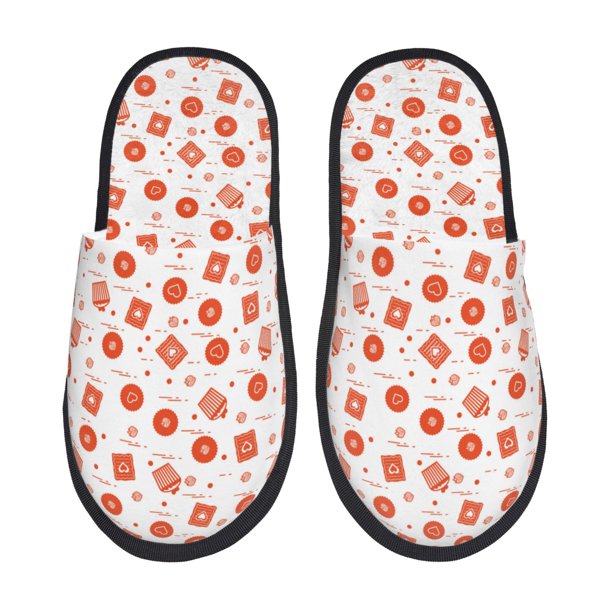 Fotbe Pastry Pantuflas Peludas para Mujer con Estampado, Zapatillas de Peluche, Zapatos de Invierno para Casa, Uso Interior y Exterior-Medium