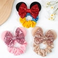 thumbnail image 4 of 6 Pack Mouse Ears Scrunchies Velvet Sparkle Sequin Mouse Bows Hair Scrunchies Hair Ties Elastic Rubber Bands Ponytail Holders for Kids Women Girls Christmas Party Decoration, 4 of 5