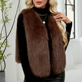thumbnail image 5 of Ashirexll Womens Vests Outerwear, Fleece Vest Women, Warm Faux Fur Sleeveless Coat With V Neck For Winter Solid Color Outerwear, 5 of 7