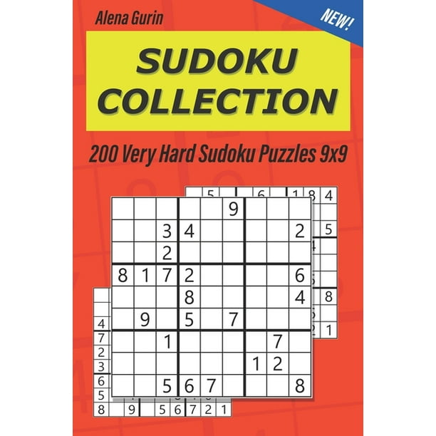sudoku sudoku collection 200 very hard sudoku puzzles 9x9 series 4 paperback walmart com