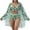 Green, variant on Wancir Women Bathing Suit 3 Piece Swimsuit Drawstring Bikini Set Long Sleeve Beach Cover Up Boho Swimwear Set with Boy Shorts