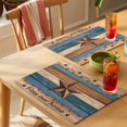 thumbnail image 4 of Western Texas Star Retro Placemats Set of 6 Country Farmhouse Dark Blue Brown Wooden Place Mats Indoor Wipeable Table Mats Washable Dining Table Placemats for Kitchen Holiday Party Decor 13x19 Inch, 4 of 9
