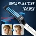 thumbnail image 2 of Beard Straightener, Multifunctional Hair Styler Electric Hot Comb and Beard Straightening Brush Hair Straightening Comb Quick Heated Brush, 2 of 9