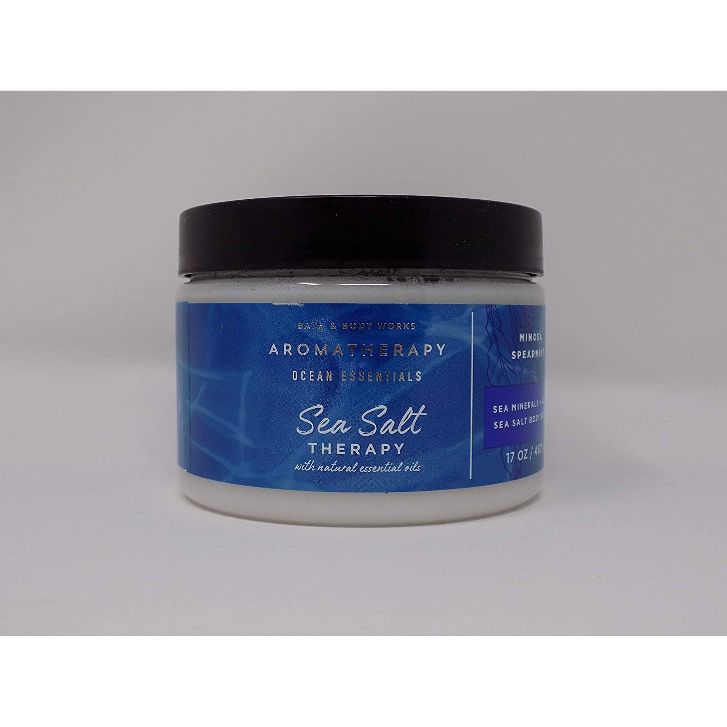 Aromatherapy Ocean Essentials Mimosa Spearmint Sea Salt Body Scrub w Sea Minerals and Aloe