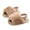 Khaki, variant on Infant Baby Girls Sandals Faux Fur Slides with Elastic Back Strap Flats Slippers Shoes 0-18 Months