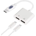 thumbnail image 1 of Adaptateur 2 en 1 USB C vers Double USB C Casque et Chargeur, Hi-Res DAC et Charge Rapide, Compatible avec Pixel 4 3 TG, Galaxy S21 S20 S20+ Plus Note 20 (Blanc), 1 of 6