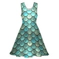 thumbnail image 3 of 2024 Gift Clothes Custom Ladies Dress Skate Fashion Street Sleeveless Dresses Trendy Print Scales Fish Dress Mermaids Metallic, 3 of 7