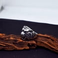 thumbnail image 3 of Oxidized Sterling Silver Lion Ring: Gothic Punk Statement Jewelry, 3 of 10