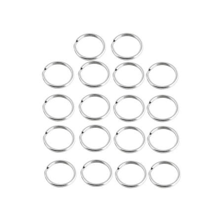 Key Ring Split Stainless Steel Unique Bargains Stainless Steel 16mm OD Round Split Key Ring Fishing Lure Silver Tone 22 Pcs ()