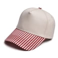 thumbnail image 6 of LIZENG Beige Top Striped Brim Baseball Cap for Women Men Two Tone Trucker Hat Lightweight Soft Cotton Adjustable Curved Bill Dad Hat Casual Outdoor Sun Hat, 6 of 6