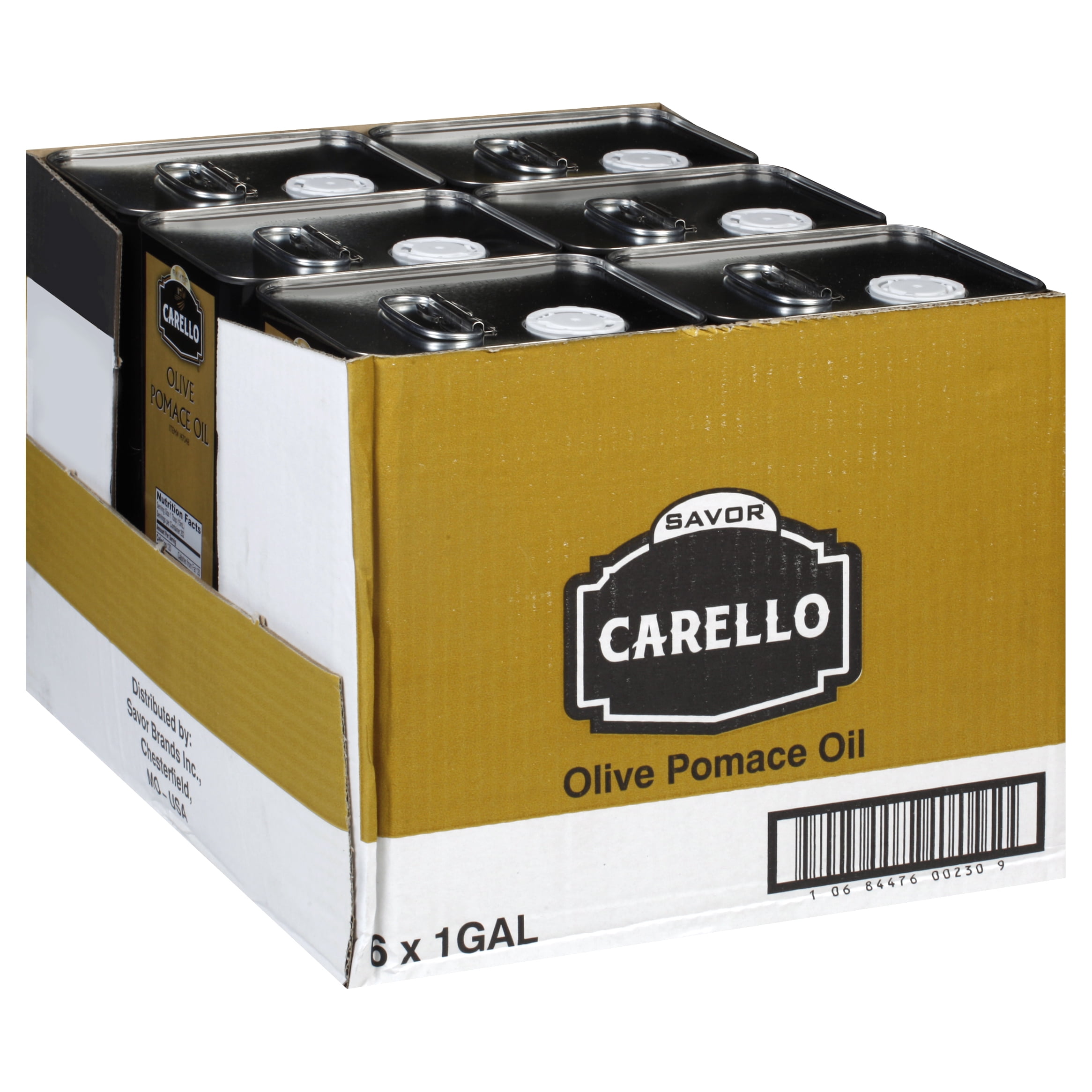 (Price/Case)Savor Imports-Carello Olive Oil Pomace Tin 1 Gallon Tin - 6 Per Case