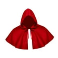 thumbnail image 3 of Capas de Halloween, capa de cosplay, capa corta, disfraz de fiesta, capucha siniestra medieval rojo, 3 of 9