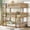 Natural, variant on Triple Bunk Bed Frame, Convertible to 3 Single Beds, Solid Wood Bed with Ladders & Guardrails, Black