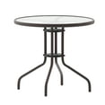thumbnail image 2 of BizChair 31.5'' Bronze Round Tempered Glass Metal Table, 2 of 12