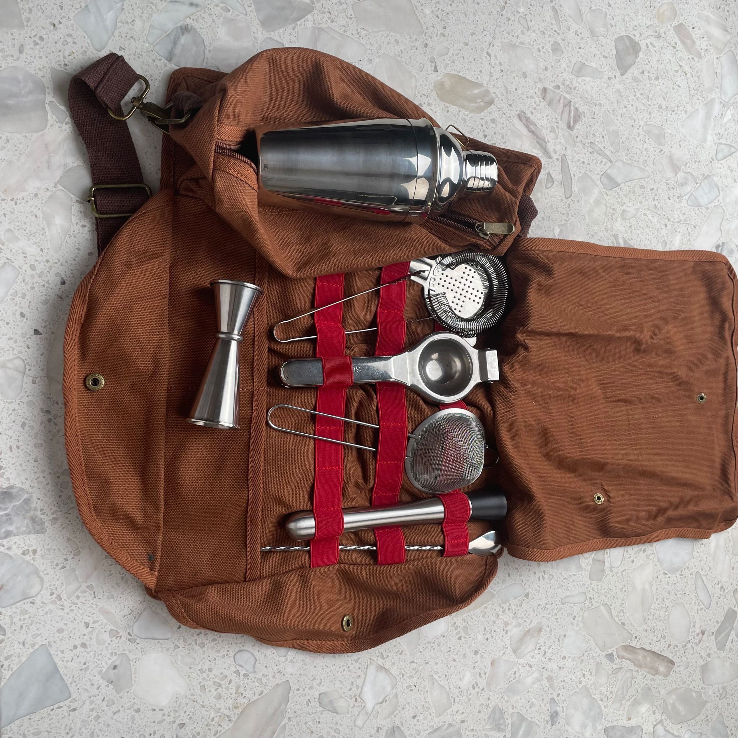 Htovila Portable Bartender Kit, 9Piece Stainless Steel Cocktail Shaker