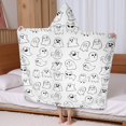 thumbnail image 5 of Cute Halloween Ghosts Pattern Hooded Bath Towel，60"x35" for Ages 3 To 12 Kids, Quick Dry Lightweight Soft Microfiber Hood Beach Towel Cover Up for Kids, 5 of 7