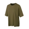 thumbnail image 2 of A2Y Women's Solid Cotton Oversized Drop Shoulder Boyfriend Box Tee Dusty Olive S, 2 of 3