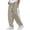 Khaki@17, variant on YOIAVAIOY Men Drawstring Waist Sports Pants Lightweight Waffle Joggers Color Block Elastic Sweatpants Light Blue M
