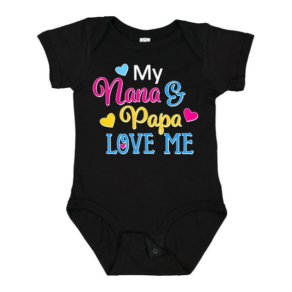 Inktastic My Nana and Papa Love Me with Hearts Boys or Girls Baby Bodysuit