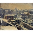thumbnail image 2 of Joseph Le Pan de Ligny 17x15 Black Ornate Wood Framed Double Matted Museum Art Print Titled - Montmartre Under the Snow (Location of the New Racetrack) (1898), 2 of 5