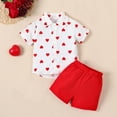 thumbnail image 2 of Fesfesfes Girls Summer Outfits 12 Months-4 Years Toddler Baby Boy Gentleman Shirt Shorts Set Dress Suit Little Boy Short Sleeve Plaid Tops Outfit 4-5 Years, 2 of 6