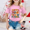 thumbnail image 2 of Toddler Girl Shirts 5t Round Neck Short Sleeve T Shirts Everyday 100 Days Of School Shirt Kids Girl Letter Print Holidays Tops Children's Shirts Pink,4-5 Years, 2 of 4