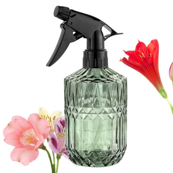 Genreen Glass Plant Mister Bottle – 13.5 oz Refillable Leak-Proof Spray Container with Adjustable Nozzle – Vintage Green Water Sprayer for Indoor Plants, Gardening, Hair & Cleaning