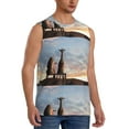 thumbnail image 2 of Pofeuu Elephant Giraffe Print Men's Muscle T-Shirt, Sleeveless, Muscle Tank, Classic Muscle Tee Top For Men Casual Sleeveless Muscle T-Shirt Trendy Clothes-Medium, 2 of 7