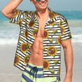 thumbnail image 7 of Pofeuu Cute Sunflowers Print Hawaiian Shirt for Men Sleeves Casual Button Down Summer Beach Dress Shirts T-Shirts,Small, 7 of 7