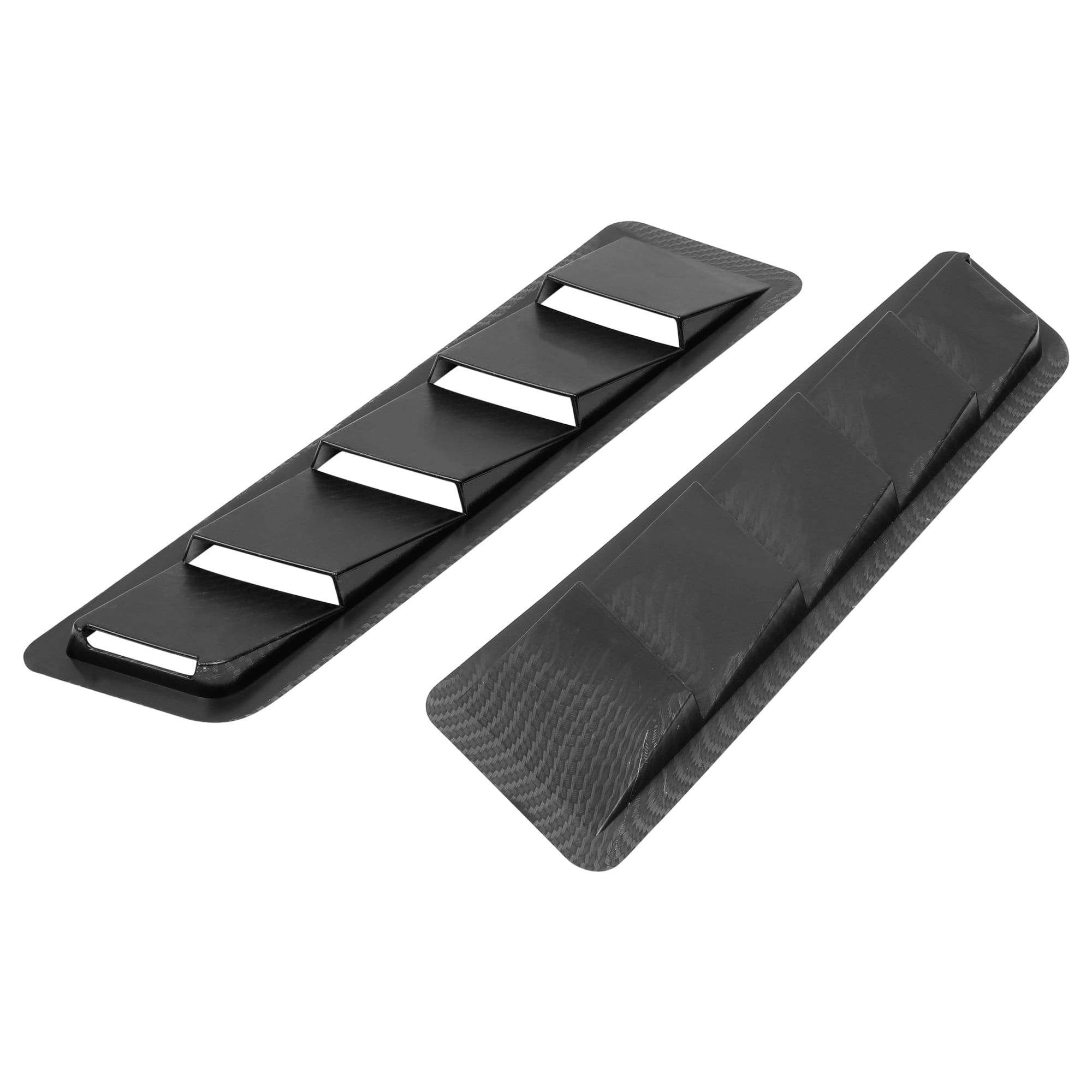 2pcs Car Hood Scoop Air Vent Blinds Decorative Bonnet Cover Universal Carbon Fiber Pattern with Tape