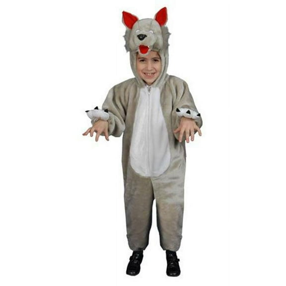 Kids Plush Wolf Costume - Size Large 12-14