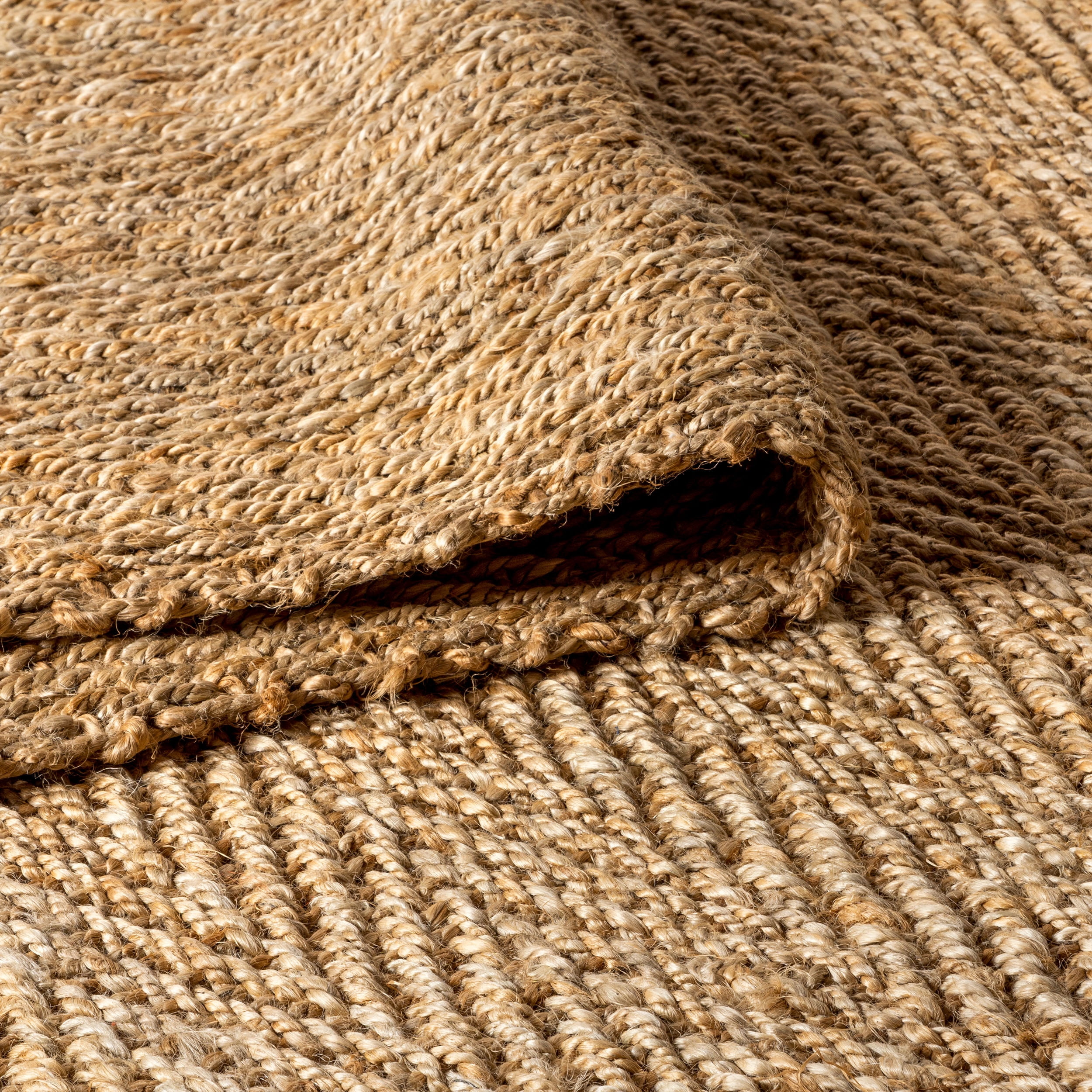 JONATHAN Y NATURAL FIBER 4 x 6 Area Rug, Espina Hand Woven Herringbone Chunky Jute - Natural, NFR101A-4