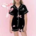 thumbnail image 2 of Ensemble de Pyjama Garçon Imprimé Manches Courtes Pyjamas Boutonnés Ensemble de Vêtements de Nuit Filles Pyjamas en Soie Taille 6-7 Ans Garçons Filles Mode, 2 of 4