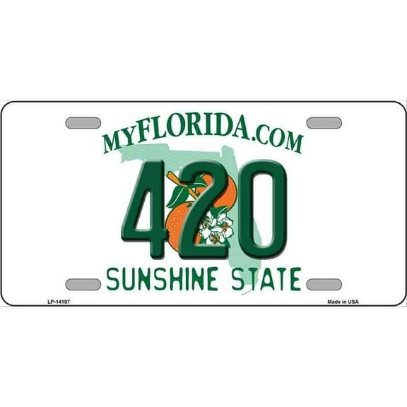 Aluminum (12 inch x 6 inch) 420 Florida License Plate Metal Sign Picture Plaque Art Wall Decor