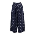 thumbnail image 4 of Telankuip Polka Dot Baggy Barrel Pants for Women Elastic High Waisted Wide Leg Summer Casual Boho Pants Soft Loose Fit Breathable Comfortable Ankle Length Trousers with Pockets 2-Navy XL, 4 of 4
