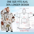 thumbnail image 4 of Oversized Wearable Blanket Hoodie,Brown Mushroom Leaf Light Pattern Sherpa Blanket Hoodie with Super Pockets,Super Warm Fuzzy Pullover for Women & Men, 4 of 6