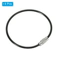 thumbnail image 3 of Unique Bargains 6 Inch Wire Keychain Cable Stainless Steel Key Ring Loop, Black 4 Pack, 3 of 6