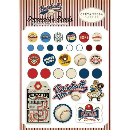 - Echo Park Paper BA95020 Decorative - Baseball Brads