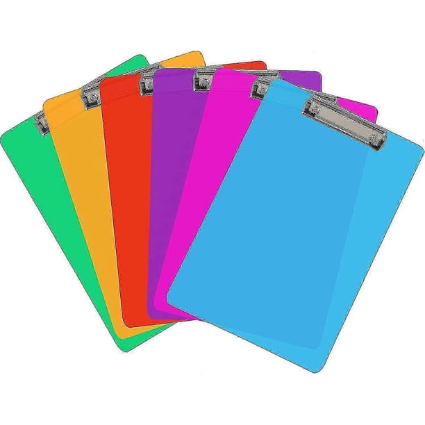 2026 Coloured Plastic Clipboards | (a4 Size) Multi Pack Clipboard | Holds 100 Sheets! | Acrylic Clipboards With Low Profile Clip &