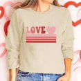 thumbnail image 2 of Goodeals Love Fleece Sweatshirt Women Cute Valentines Day Graphic Shirts 2025 Love Heart Print Long Sleeve Sweaters Crewneck Pullover Top Oversized Clothes(Khaki,XL)Clearance Sale, 2 of 8
