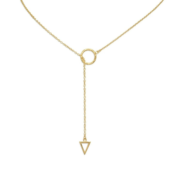 Triangle and Circle Lariat Necklace Sterling Silver Triangle and Circle Lariat Necklace Sterling Silver