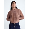 thumbnail image 3 of Scoop Women’s and Women’s Plus Cropped Suede Jacket, Sizes XS-4X, 3 of 7