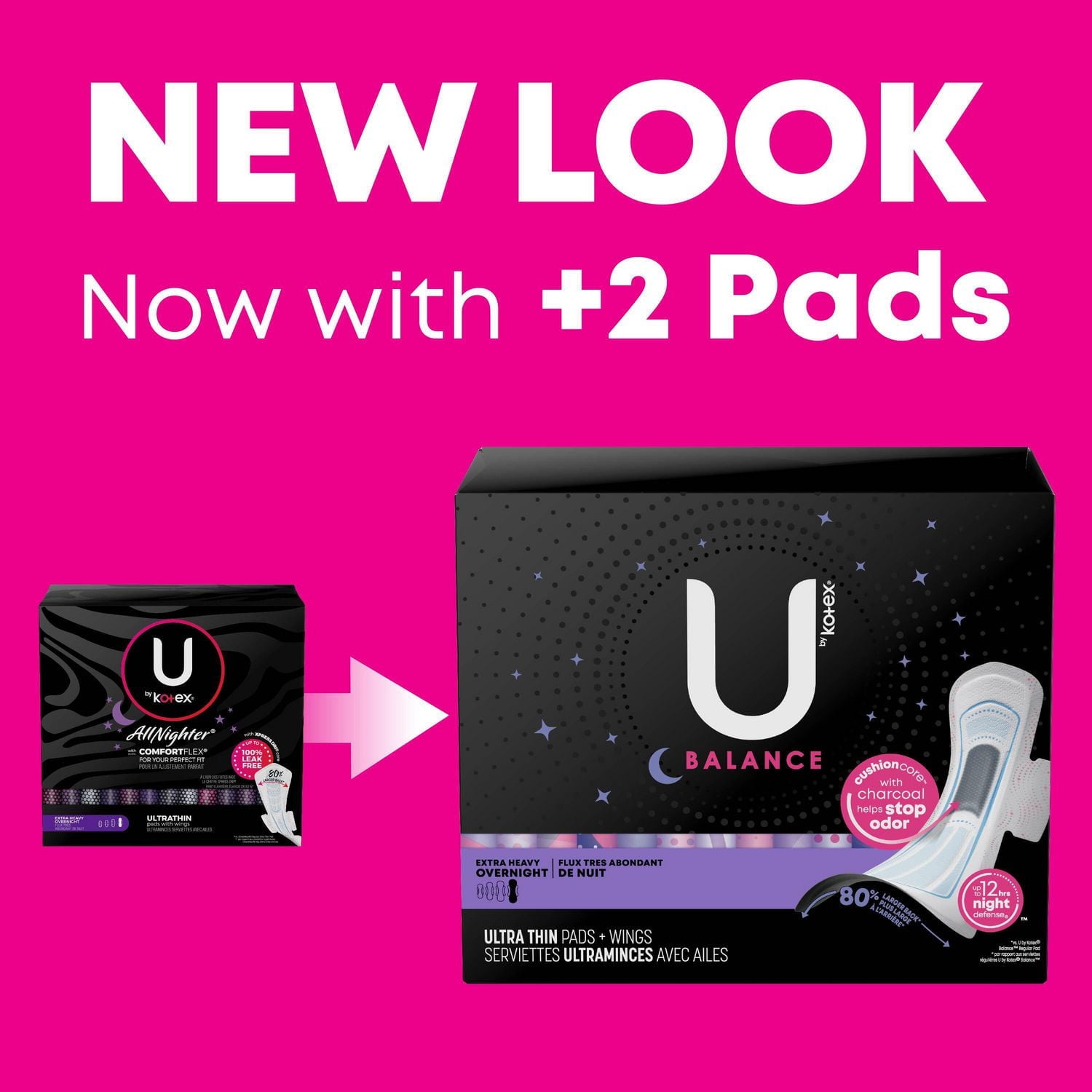 U by Kotex Balance Ultra Thin Overnight Pads with Wings, Extra Heavy Absorbency, 22 Count, UBK PAD 22
