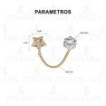 thumbnail image 2 of JOYARIS Arete Broquel Grande Estrella Zirconia Cadena Mujer Oro 10k A-0000192, 2 of 4