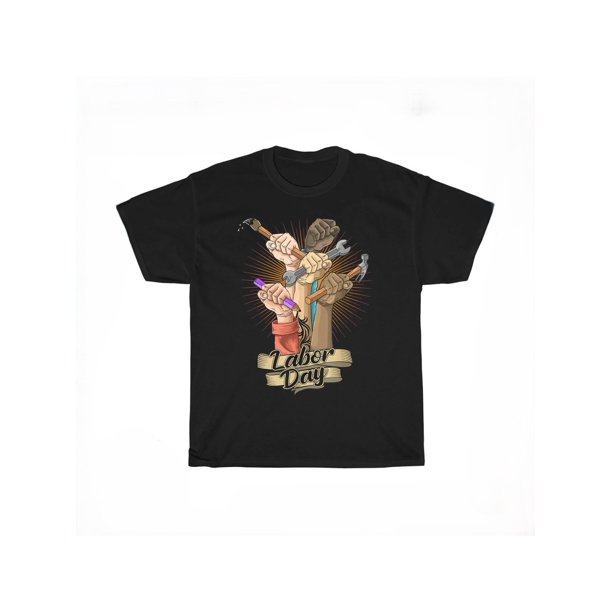 Happy Labor Day - Hands with Skill Job Tools Tees Vintage T Shirt Men Women Soft Stretch Fabric, Machine Washable for Summer & Spring, Medium Elasticity Shirt